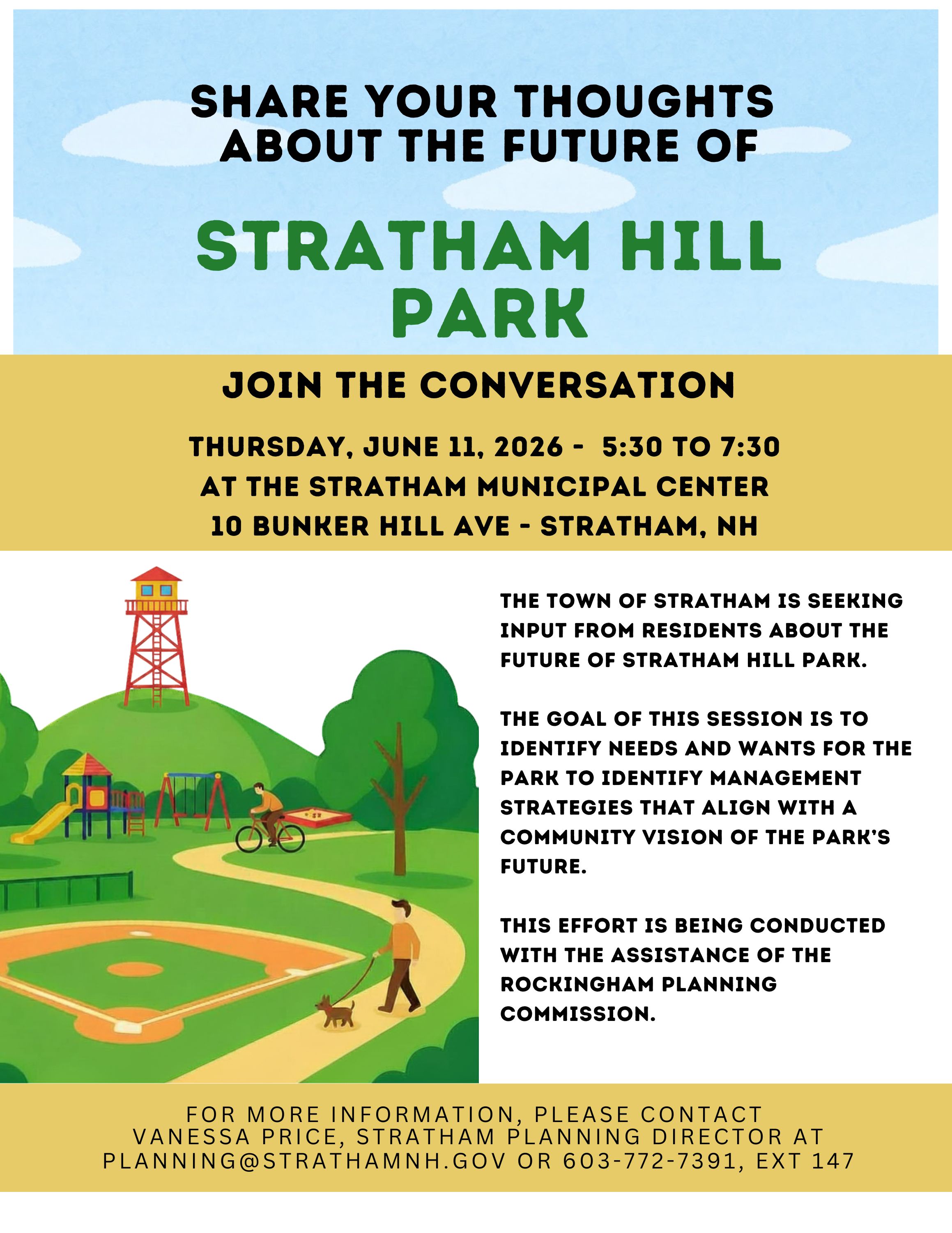 Stratham Hill Park Vision Session Flyer